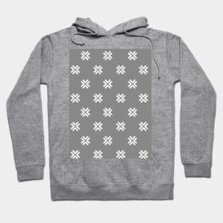 Minimal Cross Pattern Grey Hoodie